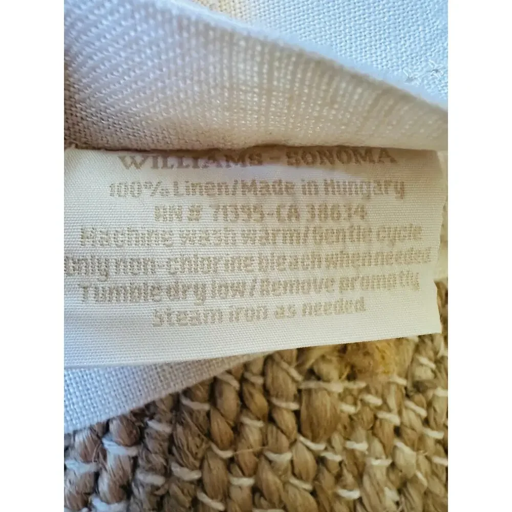 Williams Sonoma Linen Napkins Square Dinner set of 8 beige 21”